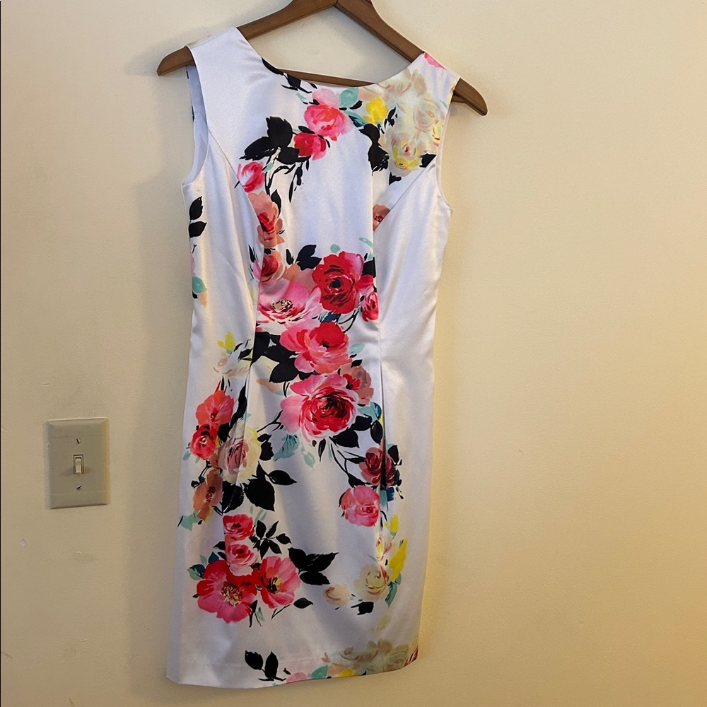 Karyn Miran Coast White Floral Dress Size 10 Easter Romantic Spring Wedding